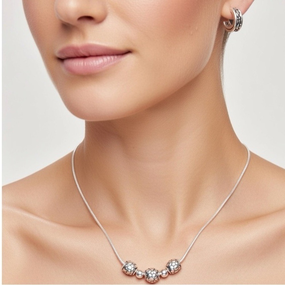 Belk Silver Tone Necklace & Earring Set for Sensitive Skin